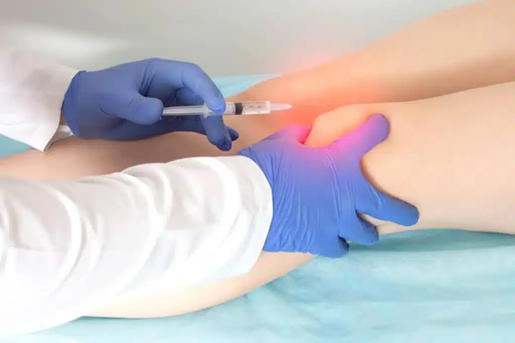 doctor doing prp injection therapy for pain in wellington florida